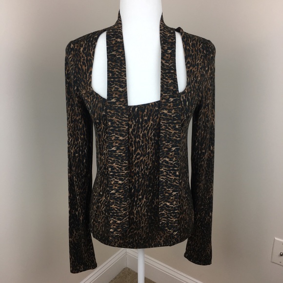 Free People Wild Thing Leopard Print Top H - Picture 3 of 8